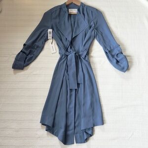 Aritzia Babaton NWT Flowy Trench Coat, Smokey Blue, XS